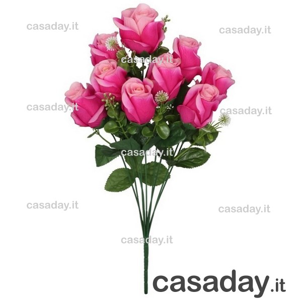 ROSE BOCCIOLI MAZZO 8 FIORI CM.43 